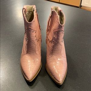 Pink leather cowgirl booties | sz 7.5| Sam Edelman